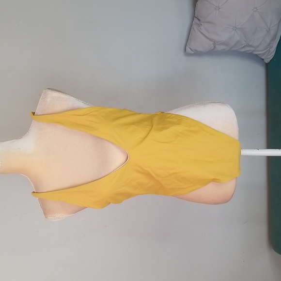 Sherrylo 1pc. Mustard Deep V Swimsuit NWT Sz. XL - Picture 7 of 13